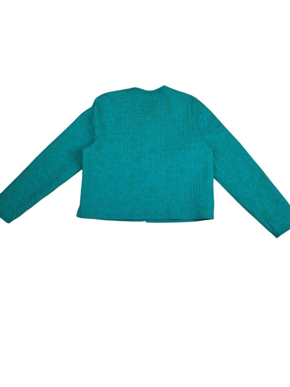 Reversible Quilted Button Front Jacket Womens Medium Turquoise PIsley Design - Picture 14 of 16
